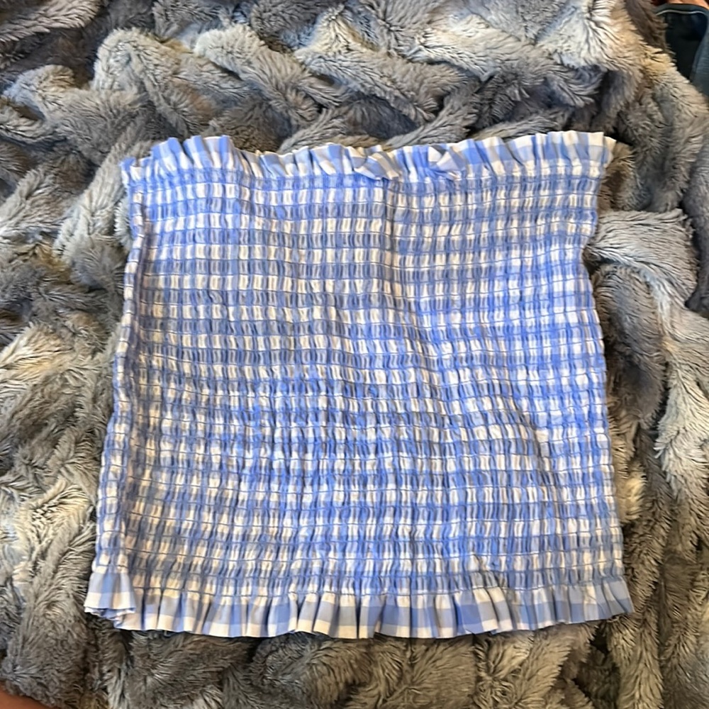 Heart hips gingham pattern tube top size M